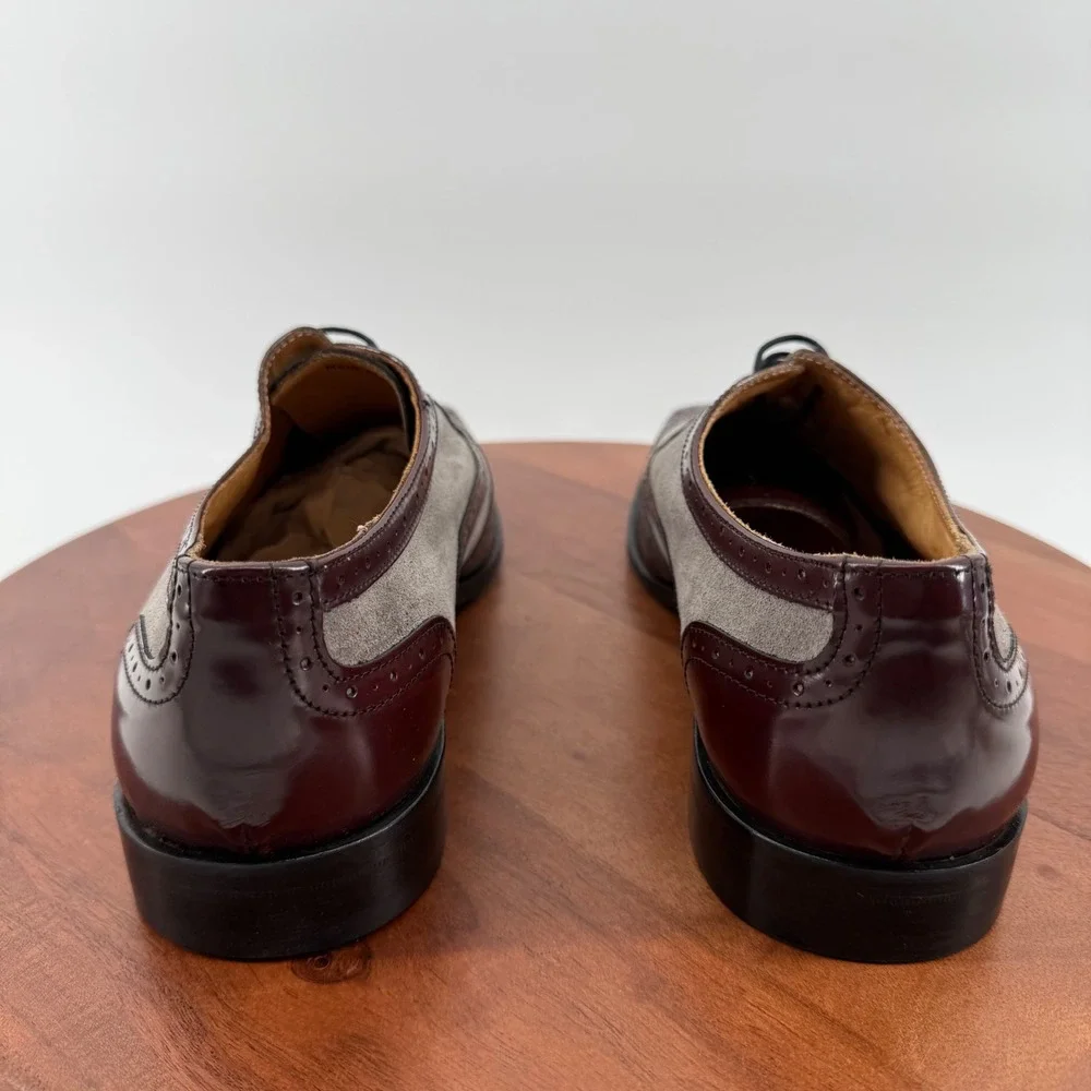 Paul Frederick Cuoio Wingtip Square Toe Oxford Dress Shoes  Italy Mens 12